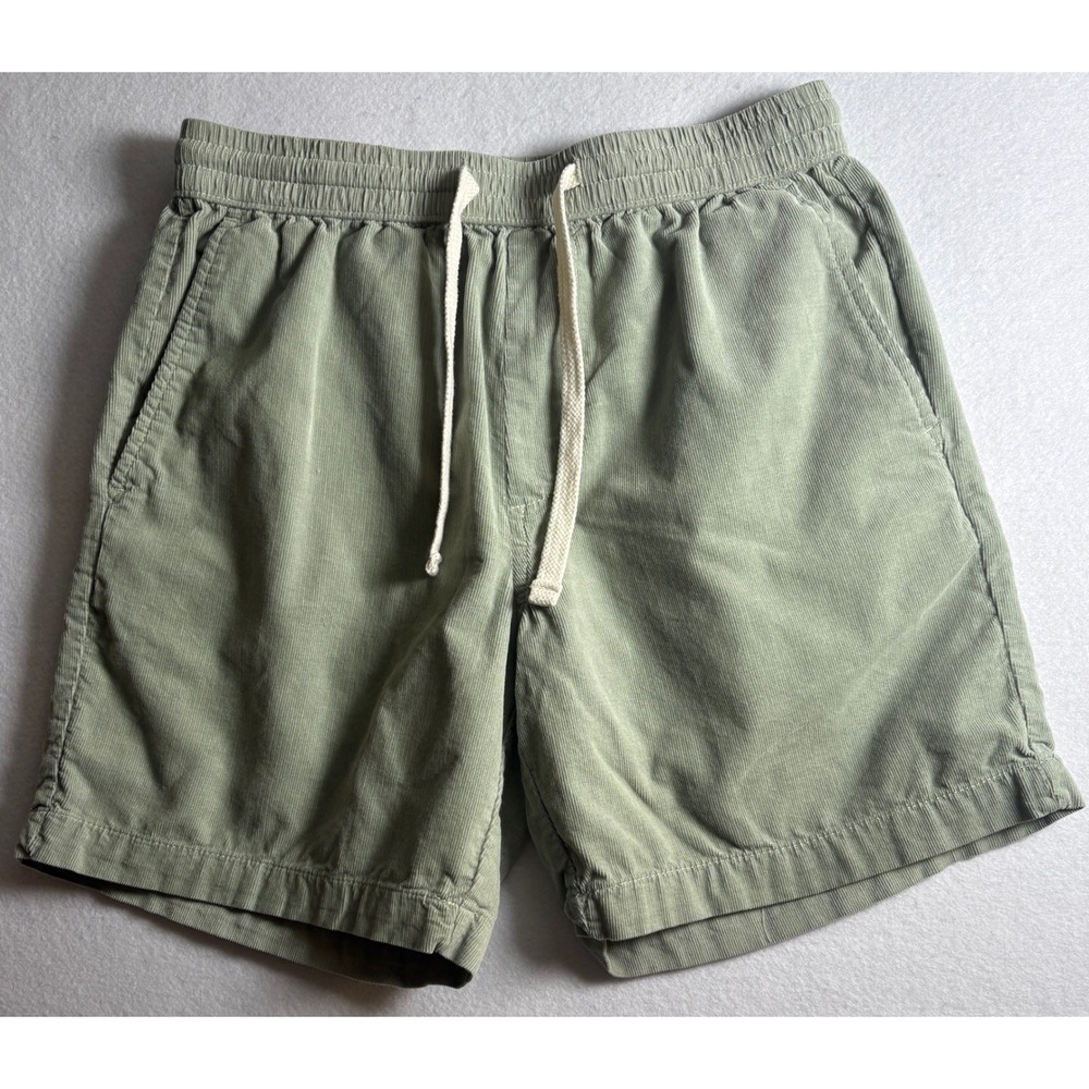 Goodfellow & Co Mens XS Corduroy Shorts Sage Green Elastic Waist Drawstring 6in